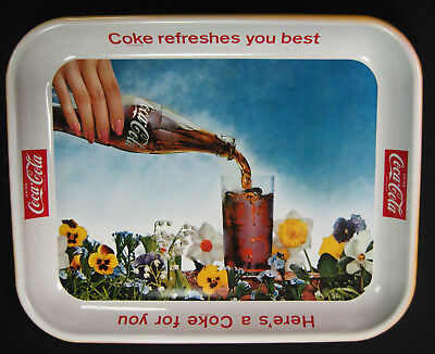 Coca Cola 1961 Pansy GardenTray - "Coke Refreshes Best" - Near Mint (+) 1961 Serving Tray
