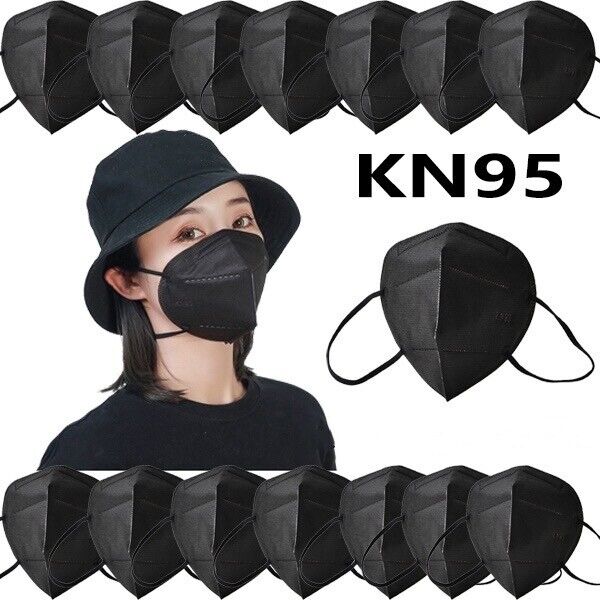 50 Pcs Black KN95 Protective 5 Layer Face Mask BFE 95% Disposable Respirator Unbranded KN95-FACE-MASK - фотография #7