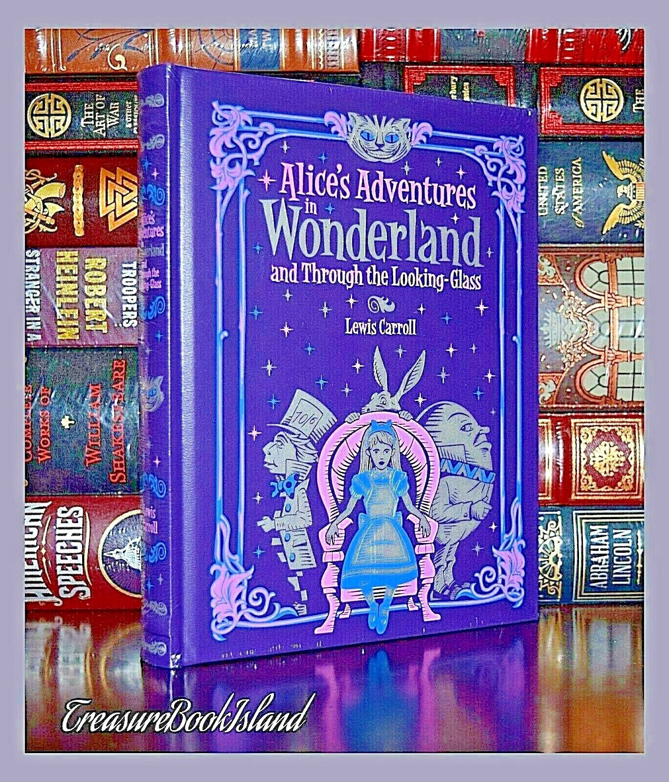 New Alice in Wonderland & Through Looking Glass Illustrated Sealed Leather Bound Без бренда