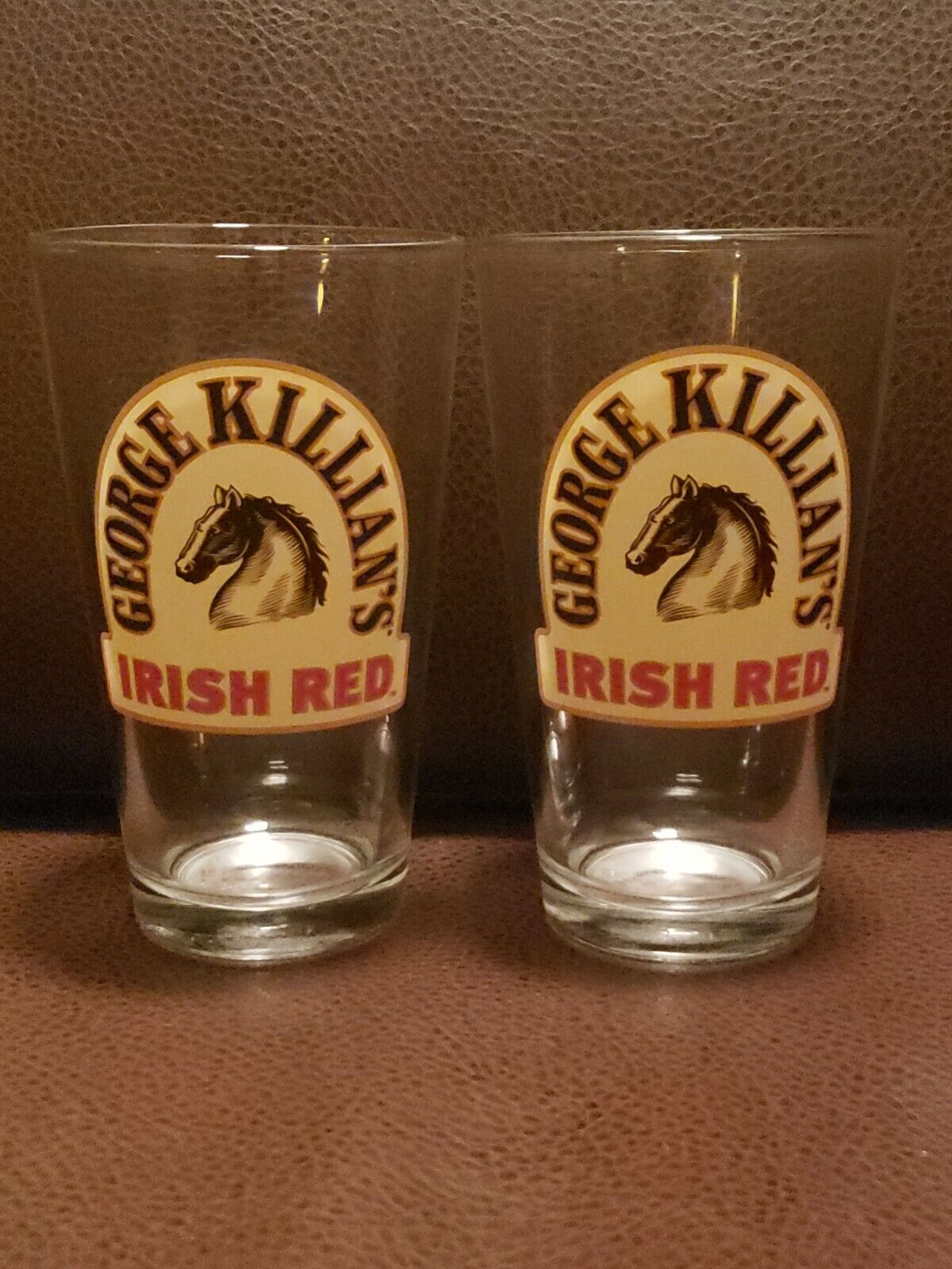 SET OF (2)-GEORGE KILLIANS'S IRISH RED PUB BEER GLASSES, PINT/16OZ-VINTAGE - NEW Killians Red