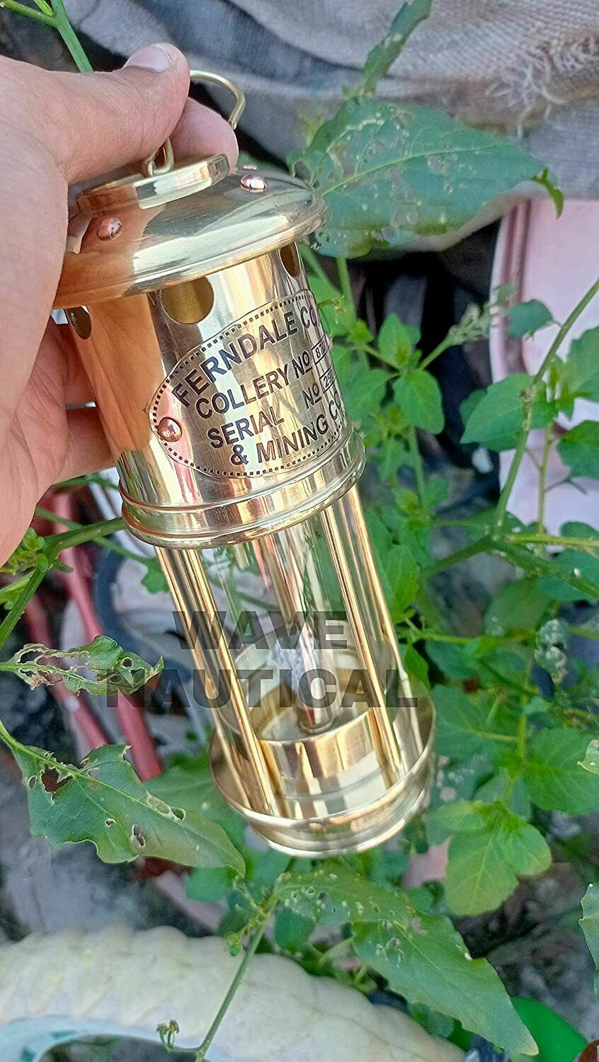 Oil Lamp Lantern Wick Vintage Antique Brass Glass Flat Nautical gift SET OF 4 Без бренда - фотография #2