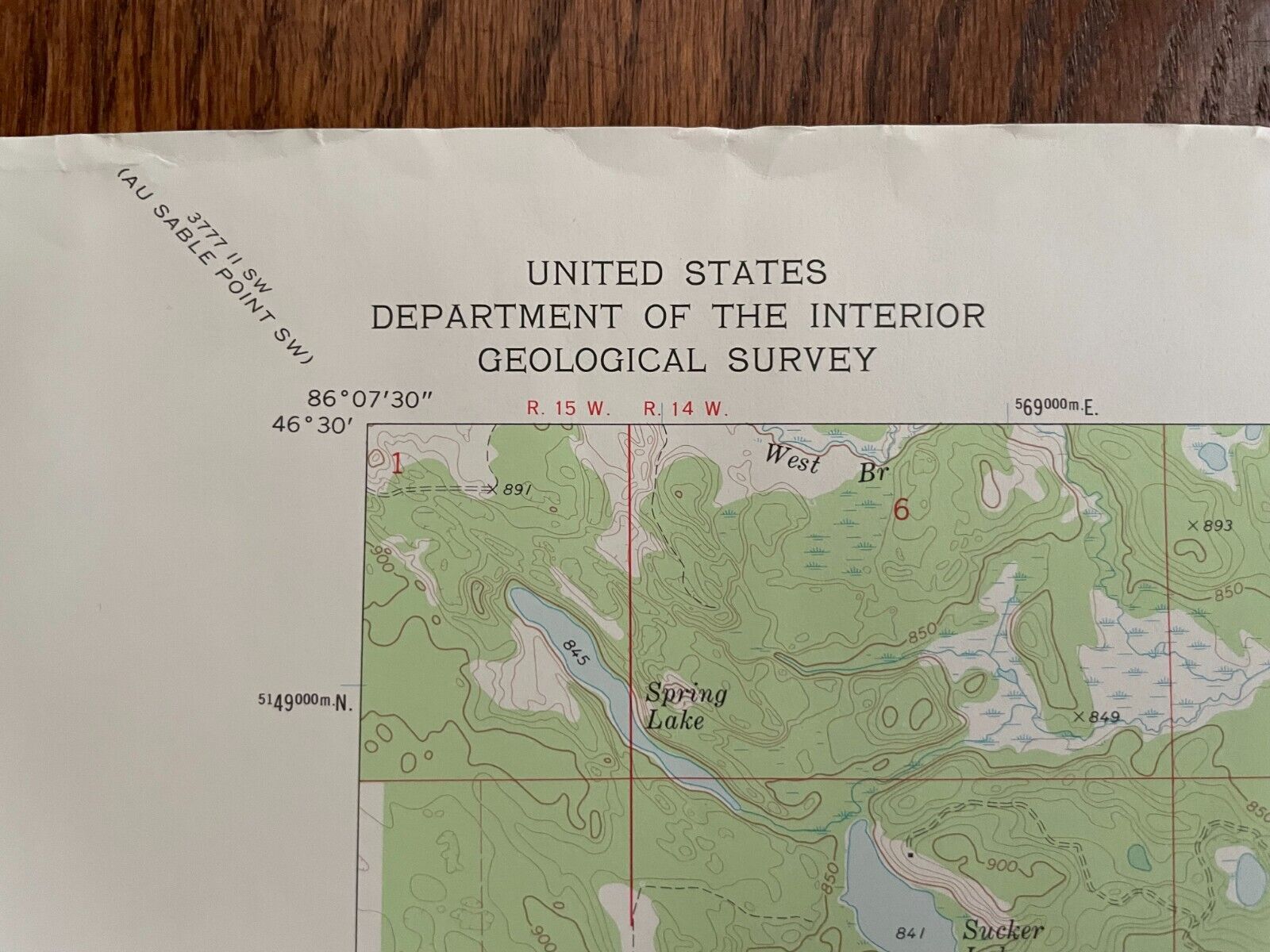 US Geological Survey Maps Michigan UP Porcupine Mountains Sunken Lake White Pine Без бренда - фотография #4