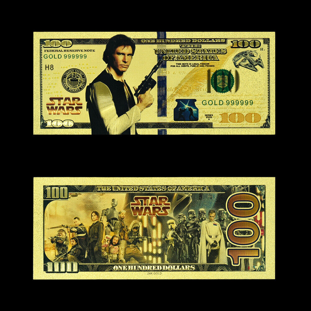 Set of 10 Colourful Star Wars Gold Plated Banknotes Crafts Home Decoration Без бренда - фотография #11
