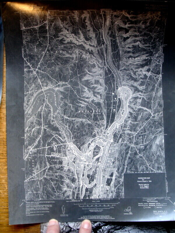 Vtg 1960 Flood Inundation Maps /Topos Negatives Hudson Mohawk Susq. Seneca R. NY Без бренда - фотография #5