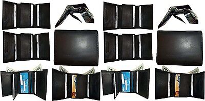 Lot of 12 men's leather tri-fold wallet suede lined bill folds Card slots nwt  Unbranded n/a