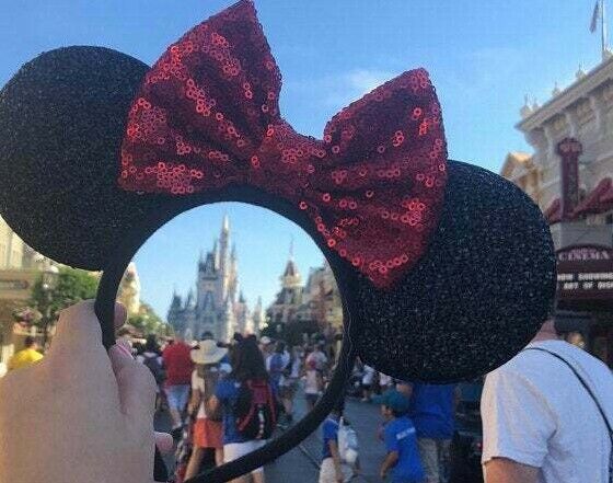Red Minnie Mouse Ears Headband Disneyland Disneyworld classic red  HANDMADE Без бренда - фотография #2