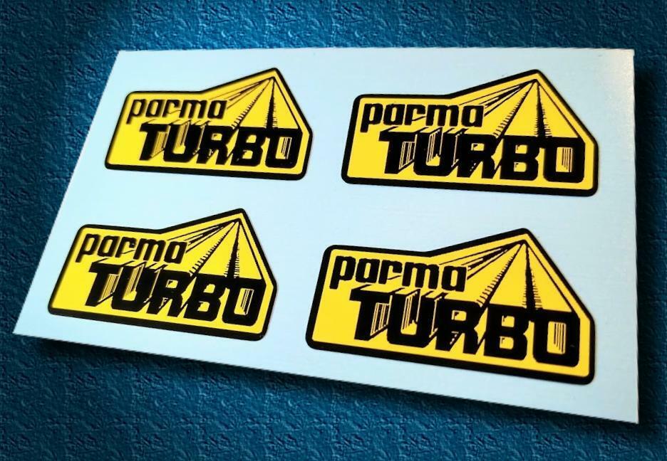 PARMA TURBO • Vintage Style Four-Pack Sticker Set • Small Controller Decals Parma