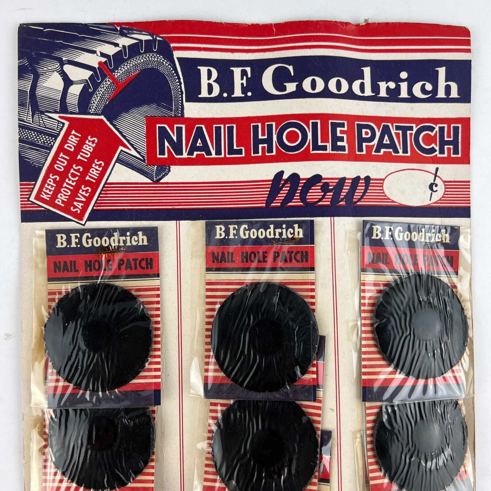 BF Goodrich Tires Nail Hole Patch Automotive Garage Counter-top Display COMPLETE B F Goodrich - фотография #2