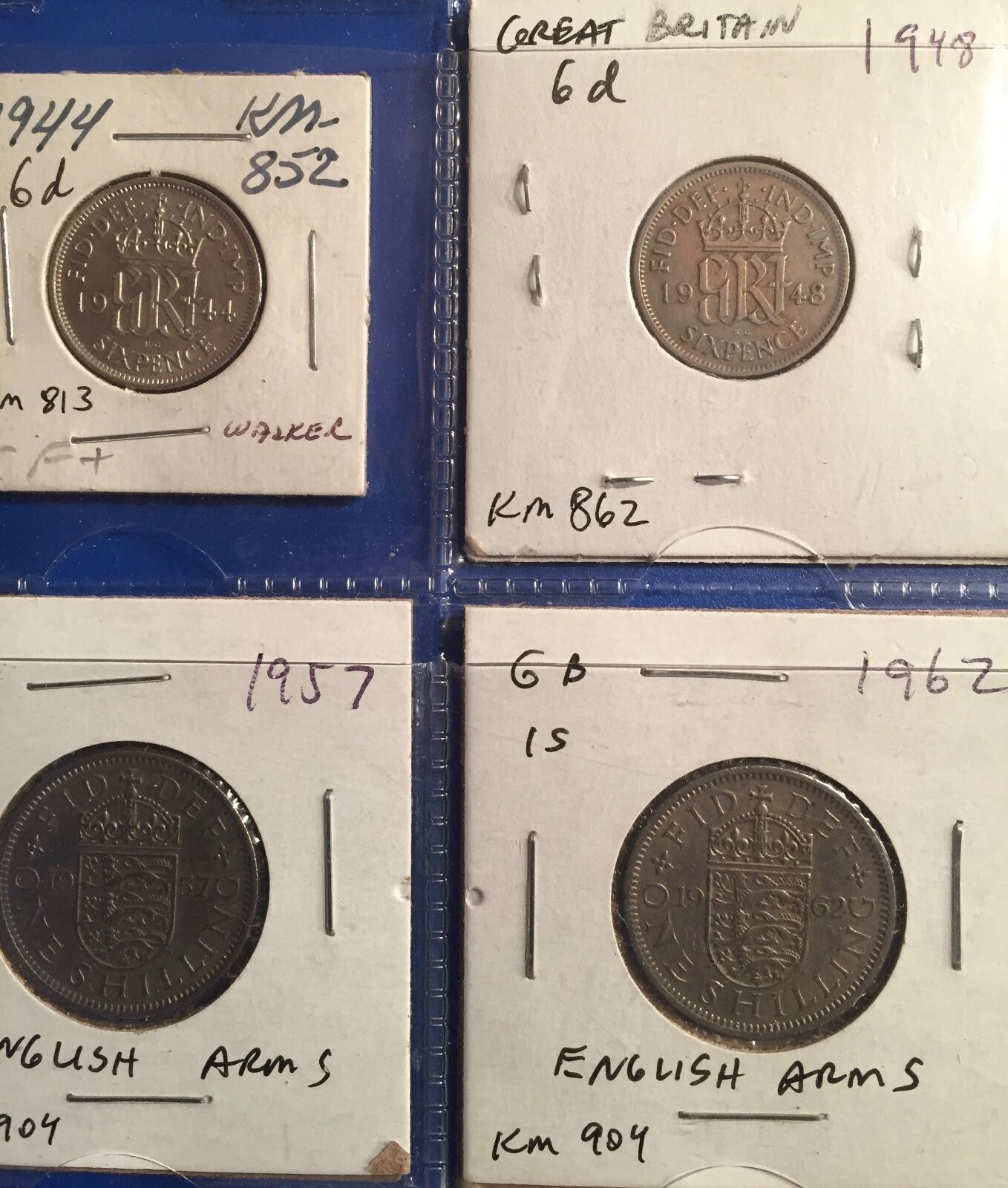 GB 1873-1962 lot of 11 inc. 2 three pence, 4 sixpence, 4 shillings & half crown Без бренда - фотография #9
