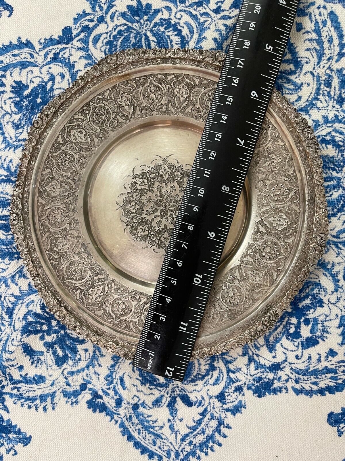6 Plate Set AUTHENTIC Antique 84 Silver Persian Islamic middle eastern Art  Без бренда - фотография #6