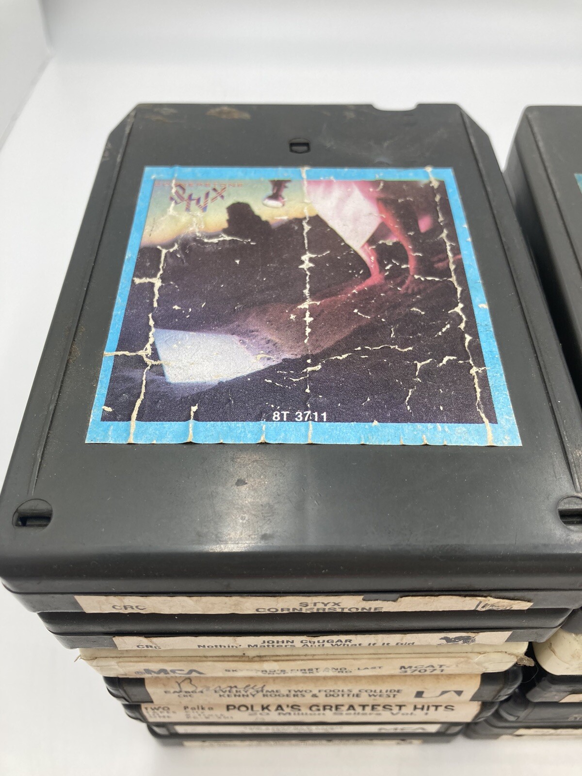 Lot of 8 Track Tape Cartridges Styx Kenny Rogers George Jones John Cougar 28 Qty Без бренда - фотография #6