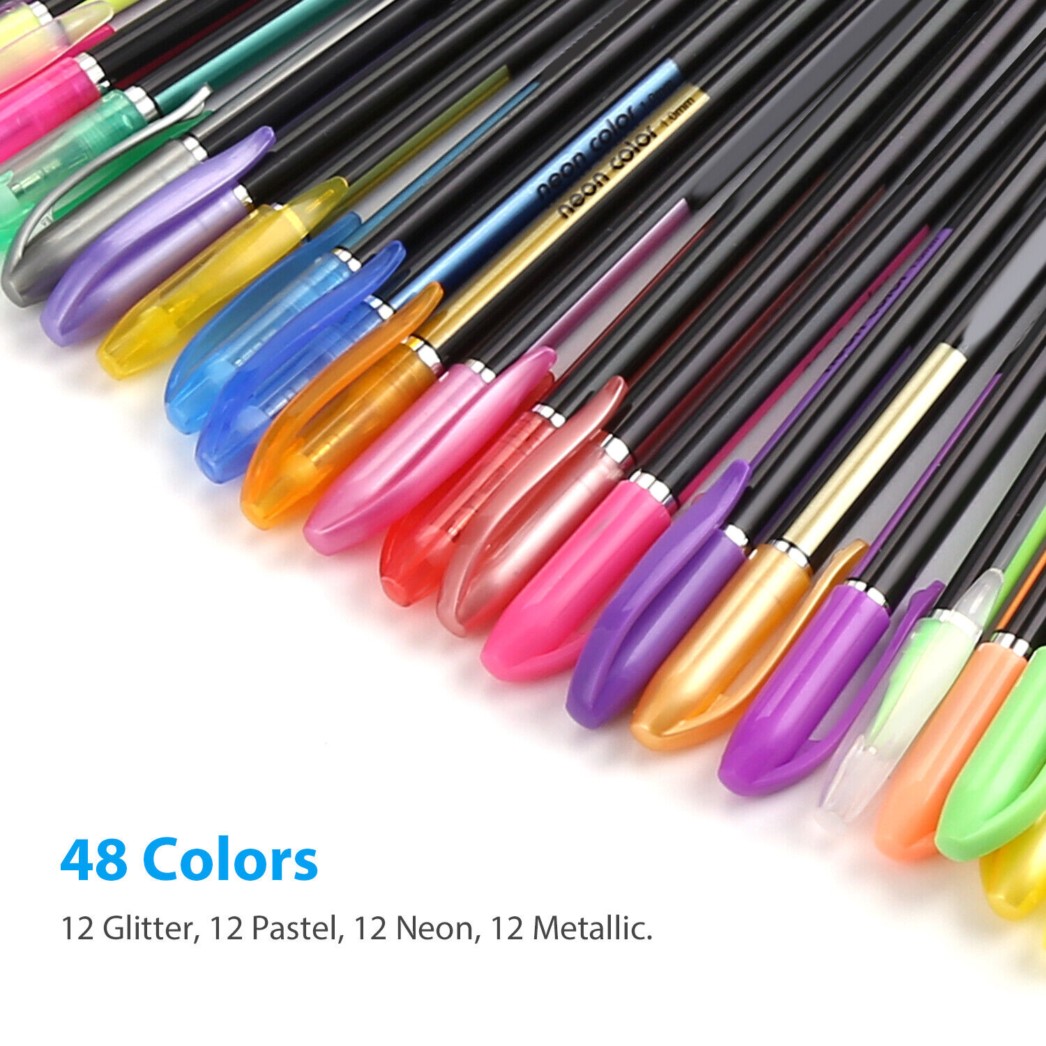 48 Unique Colors (No Duplicates) Gel Pens Gel Pen Set for Adult Coloring Book US Unbranded Does Not Apply - фотография #3