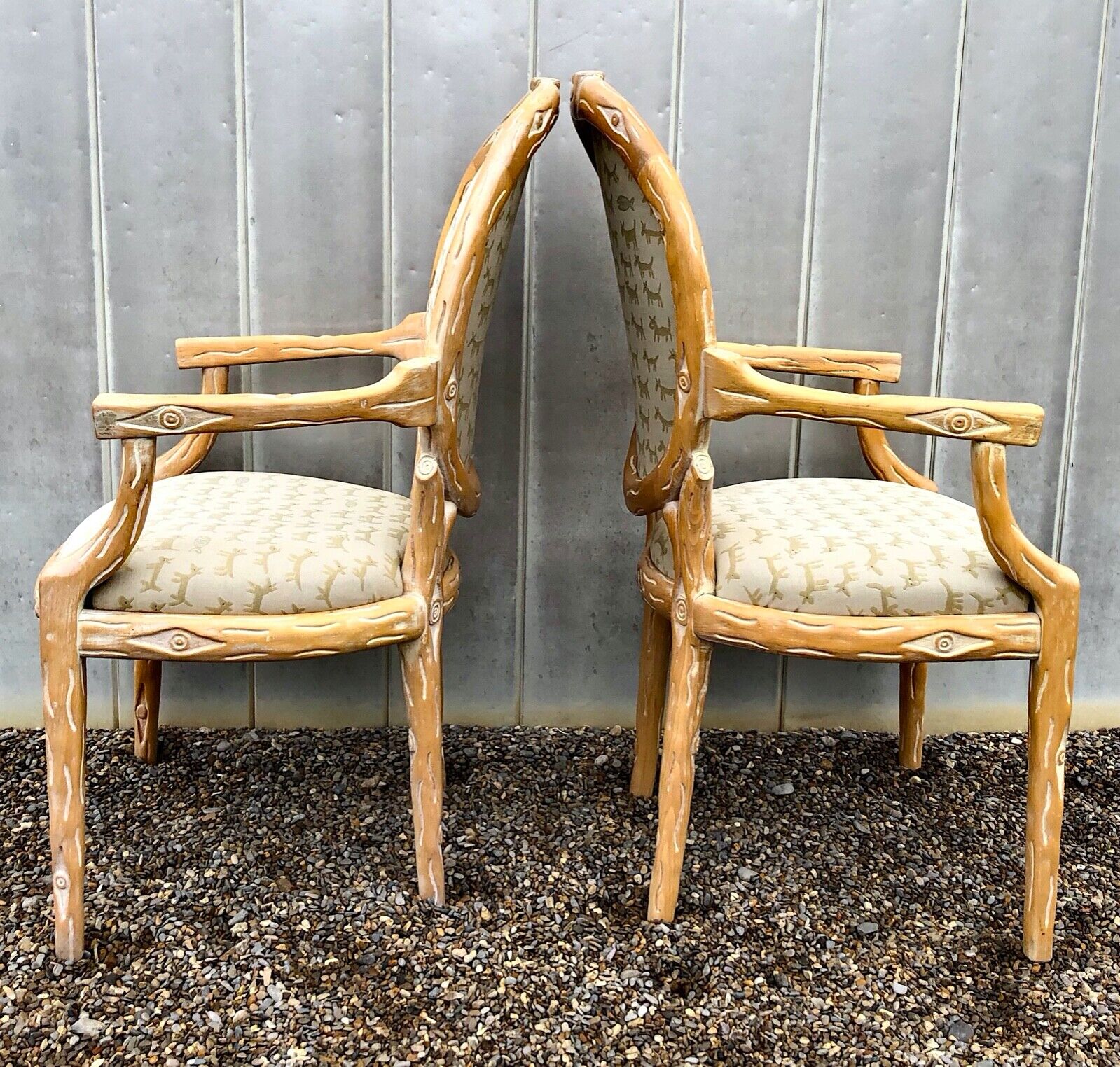 1970s Louis XVI Faux Bois Armchairs With Donghia Upholstery - Set of Six Без бренда - фотография #3