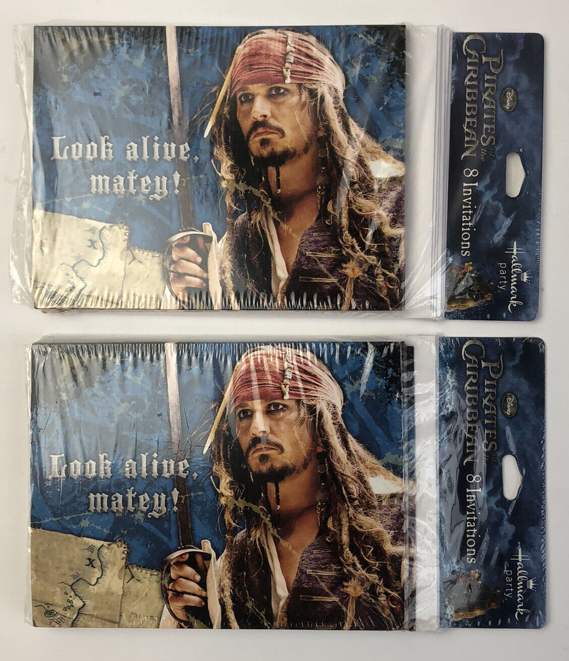 Lot of 2 Packs of Pirates of the Caribbean Birthday Party Invitations NEW Pirates of the Caribbean