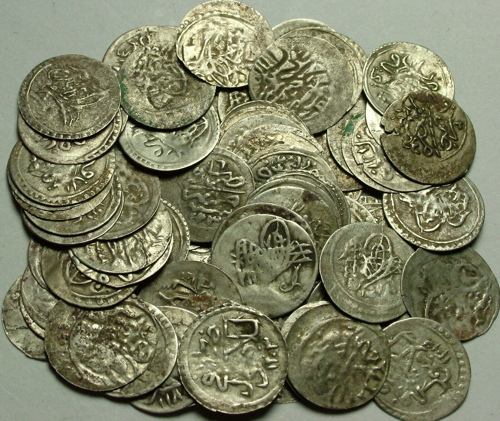 Lot 4 Rare Genuine Islamic SILVER para coins//Mahmud/Abdul Hamid/Mustafa, Selim Без бренда - фотография #2