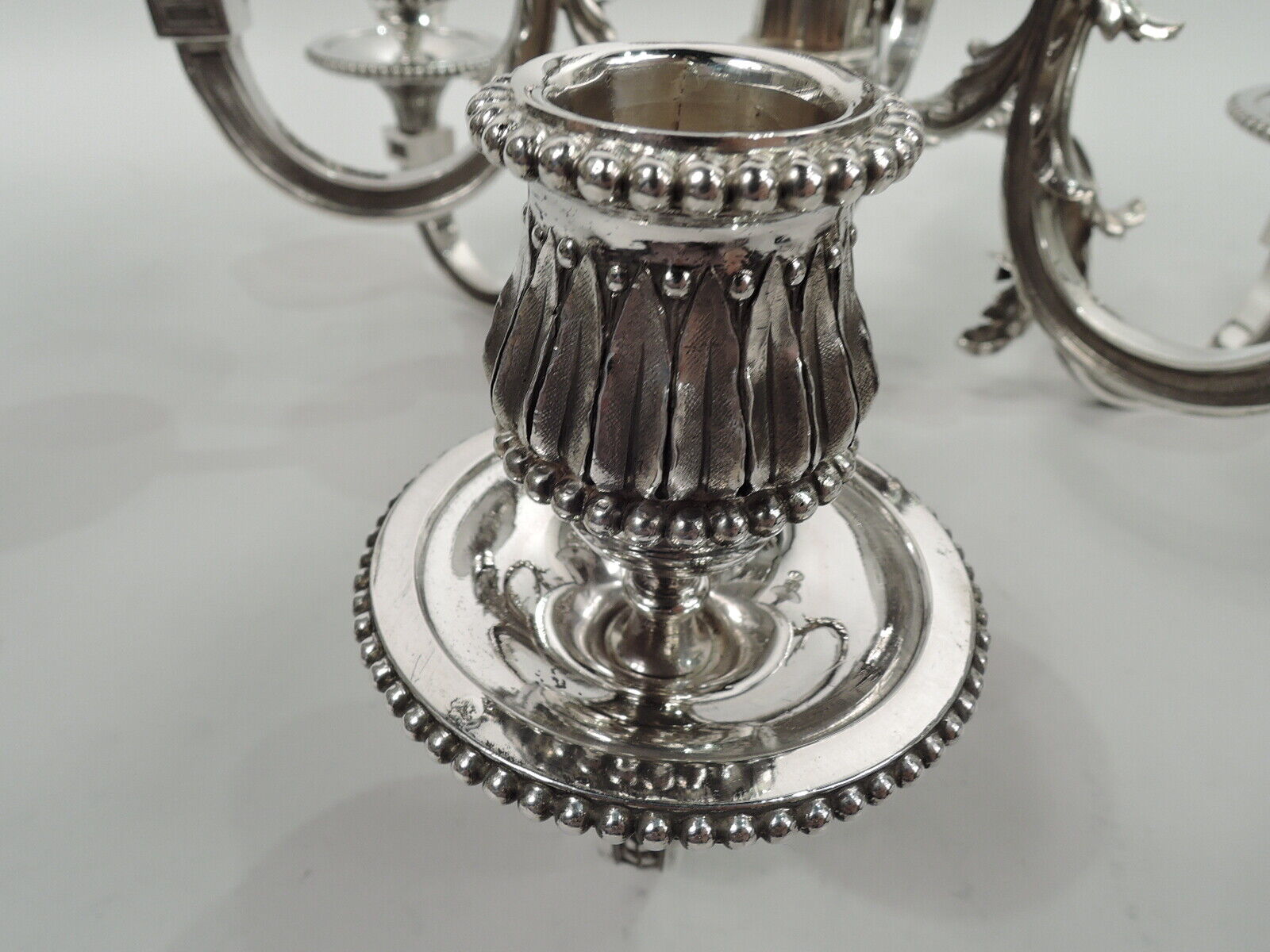 Antique Candelabra 7-Light Belle Epoque Neoclassical Pair French 950 Silver French - фотография #4