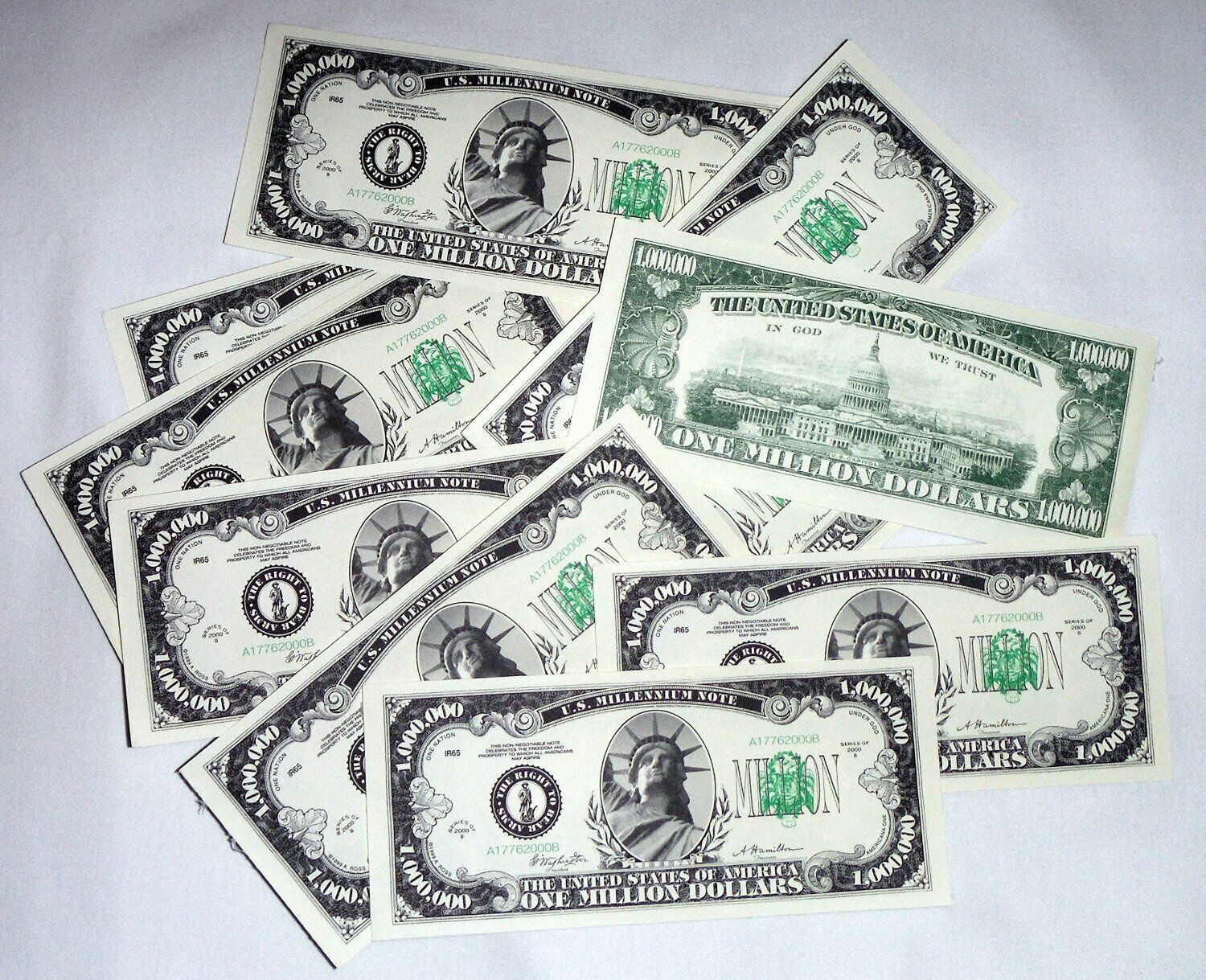 1000 Classic Million Dollar Bills - Novelty Fake Play Joke Money Prop Bills Без бренда - фотография #2