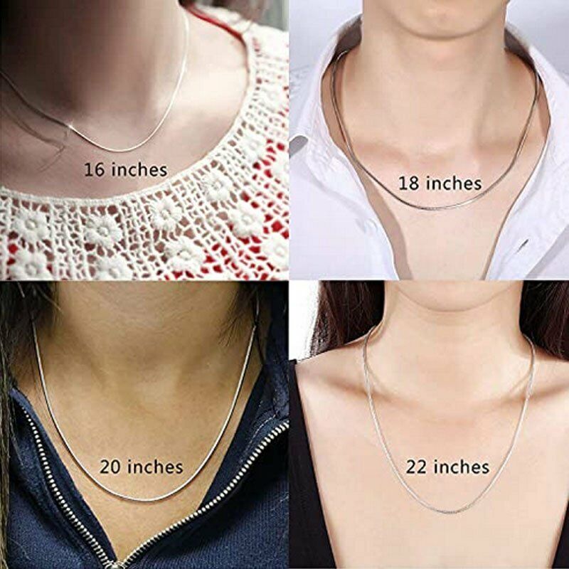 24in Wholesale 925 Sterling Solid Silver 1MM Snake Chain Diy Necklace Jewellery Rinhoo Does not apply - фотография #7