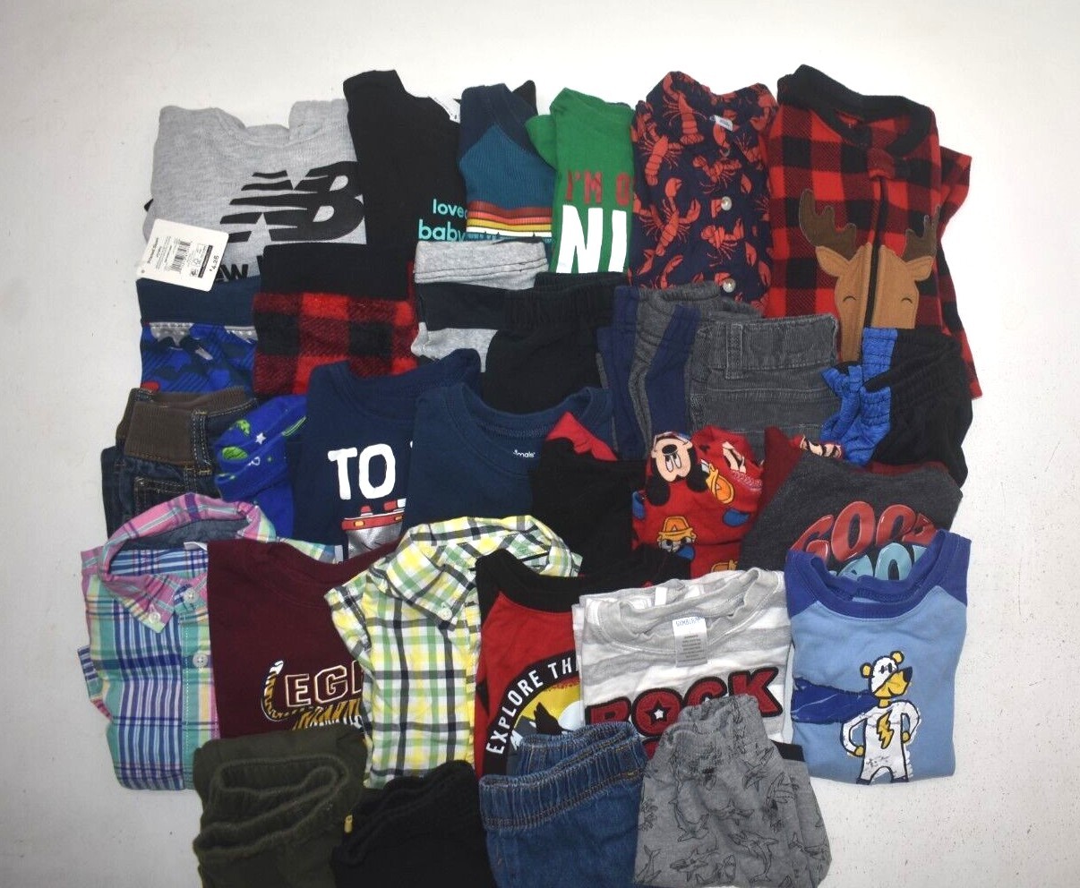 Wholesale Bulk Lot of 30 Boys Size 2T Mixed Season Tops Pants Bottoms Shirts Mixed Brand