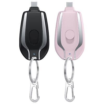 Portable Mini Keychain Power Bank Emergency Pod Charger For Phone 1500mAh Type-c Unbranded Does Not Apply