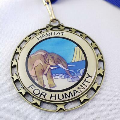 = Lot of 2 Habitat For Humanity DVL Mens Marathon 1st Place Medallion 50-59 Без бренда - фотография #3