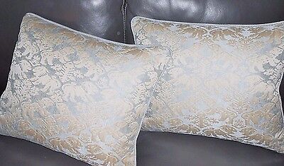 Throw pillows antique style woven lions beige ivory light gray blue new PAIR Без бренда - фотография #6