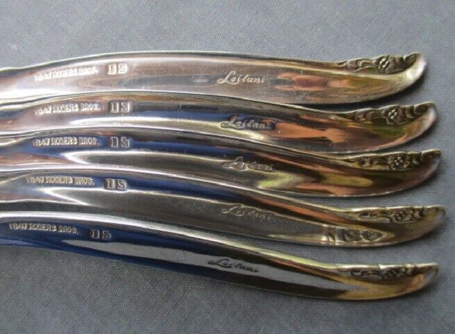 LEILANI 1961 Silver Plate TEASPOON 1847 Rogers Bros ~ Lot of 5   (2 available) 1847 Rogers Bros - фотография #3