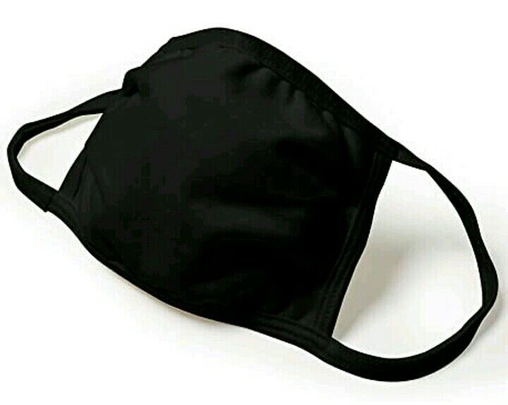 RETAIL 5Pk (NOT A BAG!) Hanes BLACK 100% Cool Comfort Fabric Face Mask Reusable Hanes MASKN2 - фотография #3