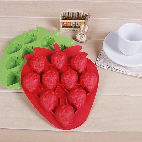 Set 3 Strawberry berry Mold silicone Ice cube Tray Chocolate Soap Candy Candle Unbranded Does Not Apply - фотография #9