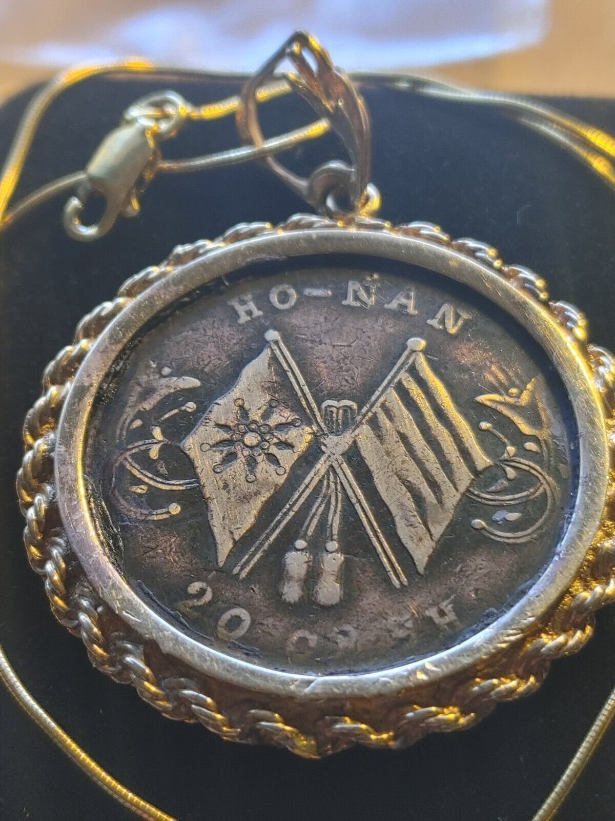 1920 Flags Of The Wu Chang Uprising Honan Province Coin Pendant Genuine gilded  Everymagicalday - фотография #5