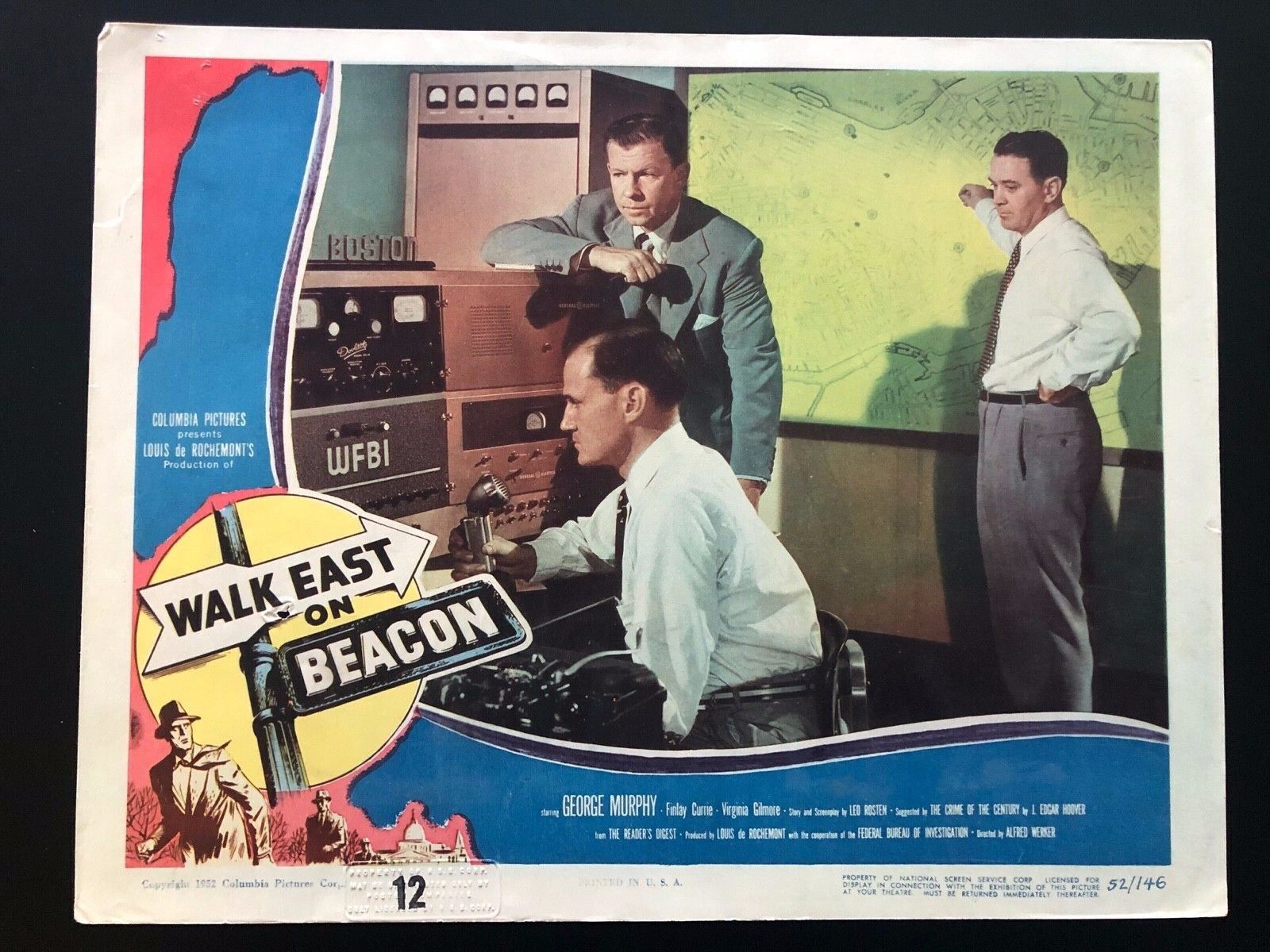 Walk East on Beacon (1952) Original Movie Lobby Card Set + 2 Extra, 10 Total EX Без бренда - фотография #8