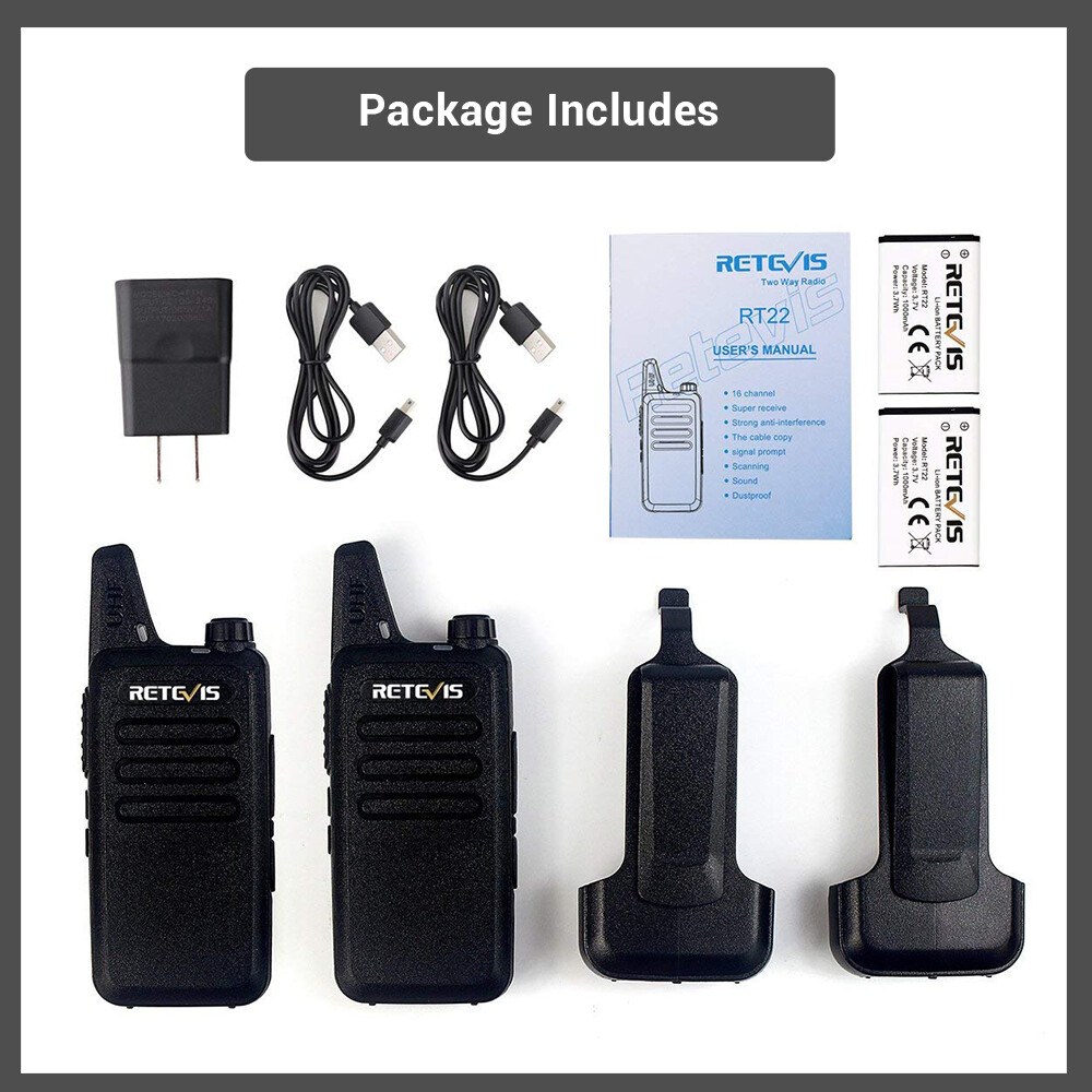 Retevis RT22 UHF Walkie Talkies Long Range CTCSS/DCS 2W 16CH Two Way Radios(10X) Retevis A9121G - фотография #2