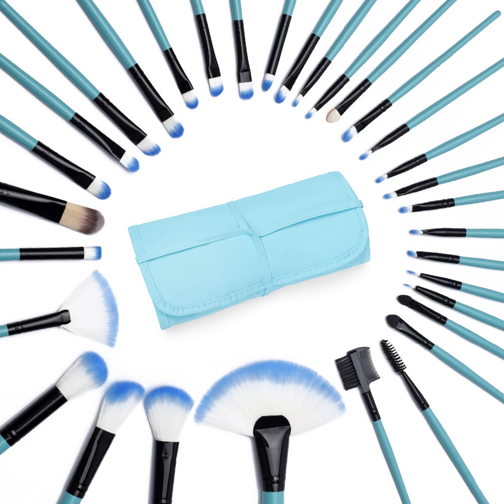 32pcs Professional Soft Cosmetic Eyebrow Shadow Makeup Brush Tool Set Kit Bag US YUWAKU Does not apply - фотография #7