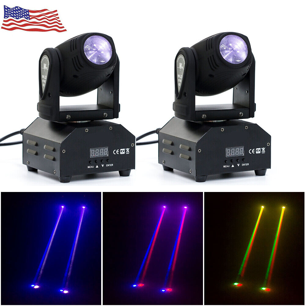 2X RGBW Beam LED Moving Head Stage Lighting DMX DJ Disco Party Beam Spot Lights U`King Does Not Apply