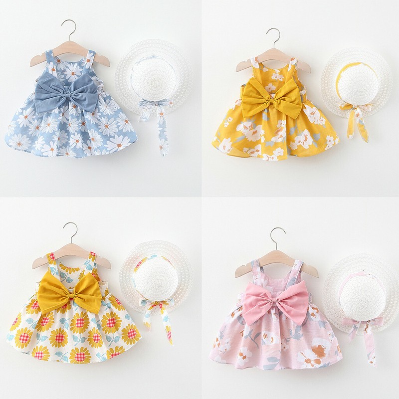 Toddler Baby Kids Girls Floral Flowers Princess TuTu Dress Hat Outfits Clothes 6months-3years does not apply