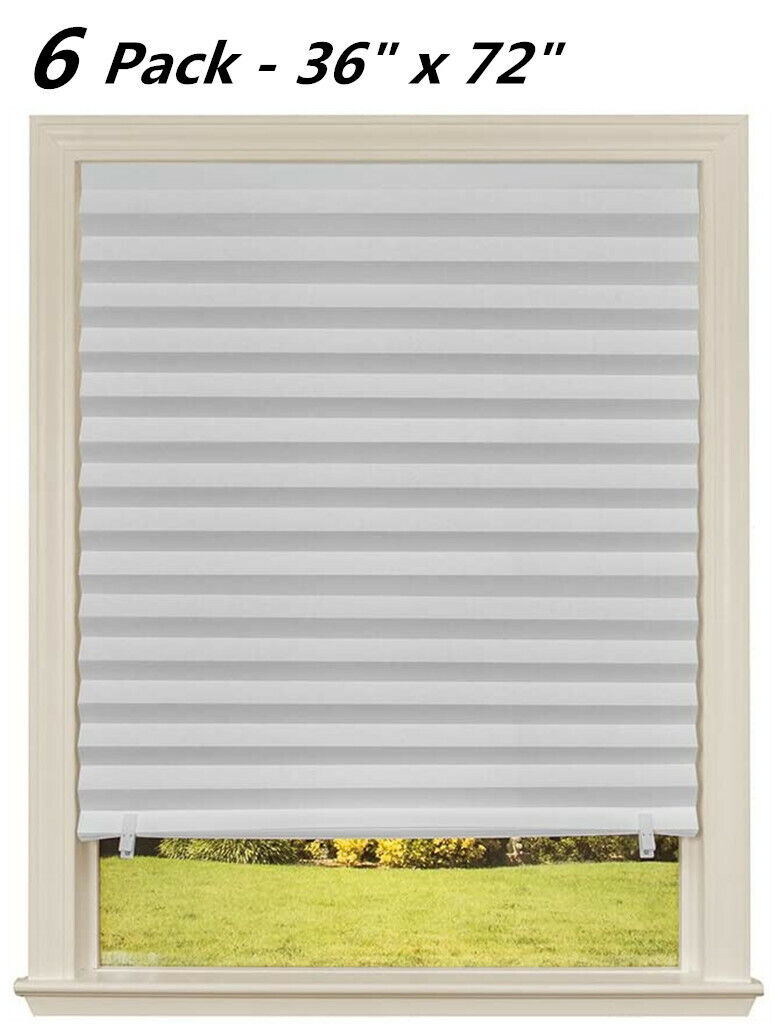 6 Pack,36" x 72” Light Filtering Pleated Paper Shades Window Blinds Sun UV Block Does not apply 1616204 - фотография #2