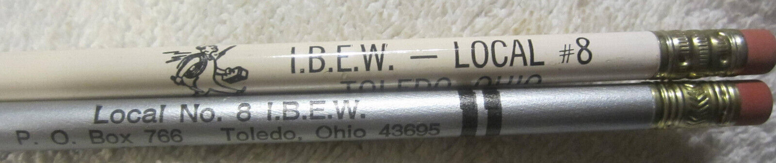 #8 union IBEW International Brotherhood of Electrical Workers ,lot 2 VTG pencils Без бренда - фотография #2