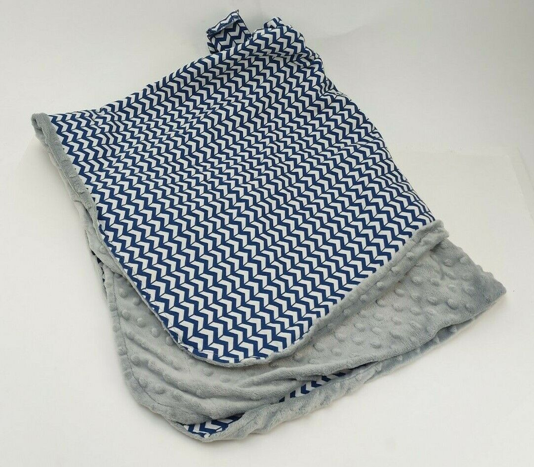 Infant Car Seat Canopy Cover Blue Grey White Chevron Stripes Lot Of 2 Used Good  Carseat Canopy Does Not Apply
