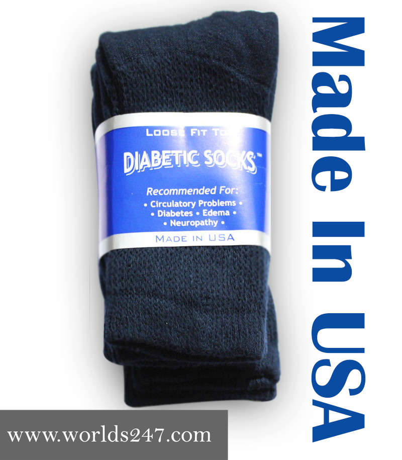 BEST QUALITY CREW DIABETIC SOCKS 6,12,18 PAIR MADE IN USA SIZE 9-11,10-13 &13-15 Physician's Choice - фотография #2