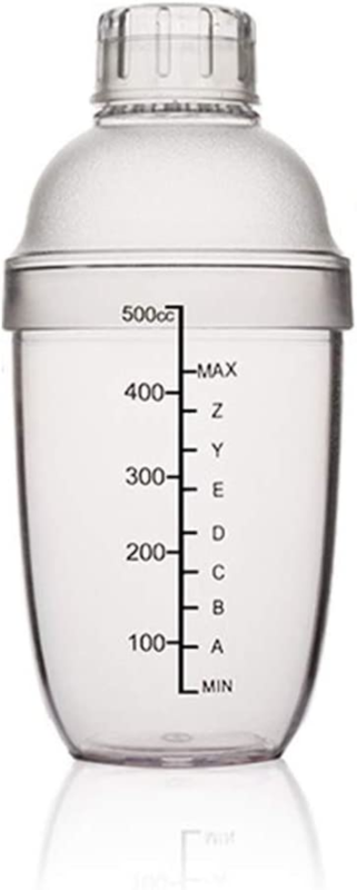 Plastic Cocktail Shaker,Drink Mixer Hand Shaker Cup with Scales,Transparent (1,  Does not apply
