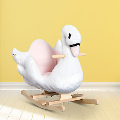Qaba Plush Kids Ride On Toy Rocking Horse Swan Style Animal Rocker Seat Gift Qaba US330-0800141 - фотография #11