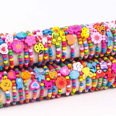 Wholesale 30pcs Bracelets Toy Handmade Kids Children Cartoon Animal Wood Beads Unbranded - фотография #5