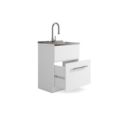 Simpli Home Metro Modern 28"Laundry Cabinet With Faucet And Stainless Steel Sink Без бренда AXCLDYMET28-SS - фотография #3