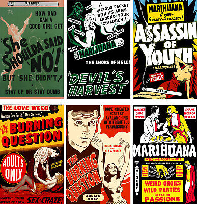 Vintage Anti-Marijuana Reefer Lot (6) 11 x 17 Reproduction Posters  Без бренда