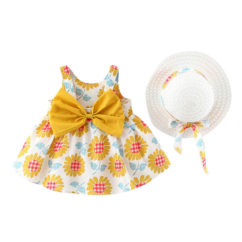Toddler Baby Kids Girls Floral Flowers Princess TuTu Dress Hat Outfits Clothes 6months-3years does not apply - фотография #3