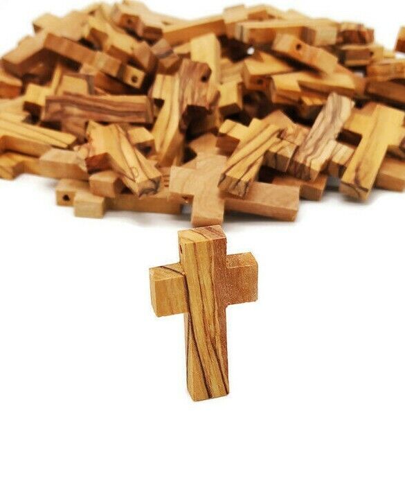 100 Pcs Olive Wood Crosses Hand Made Pendants Holy Land Gift Jerusalem Cross  Без бренда - фотография #4