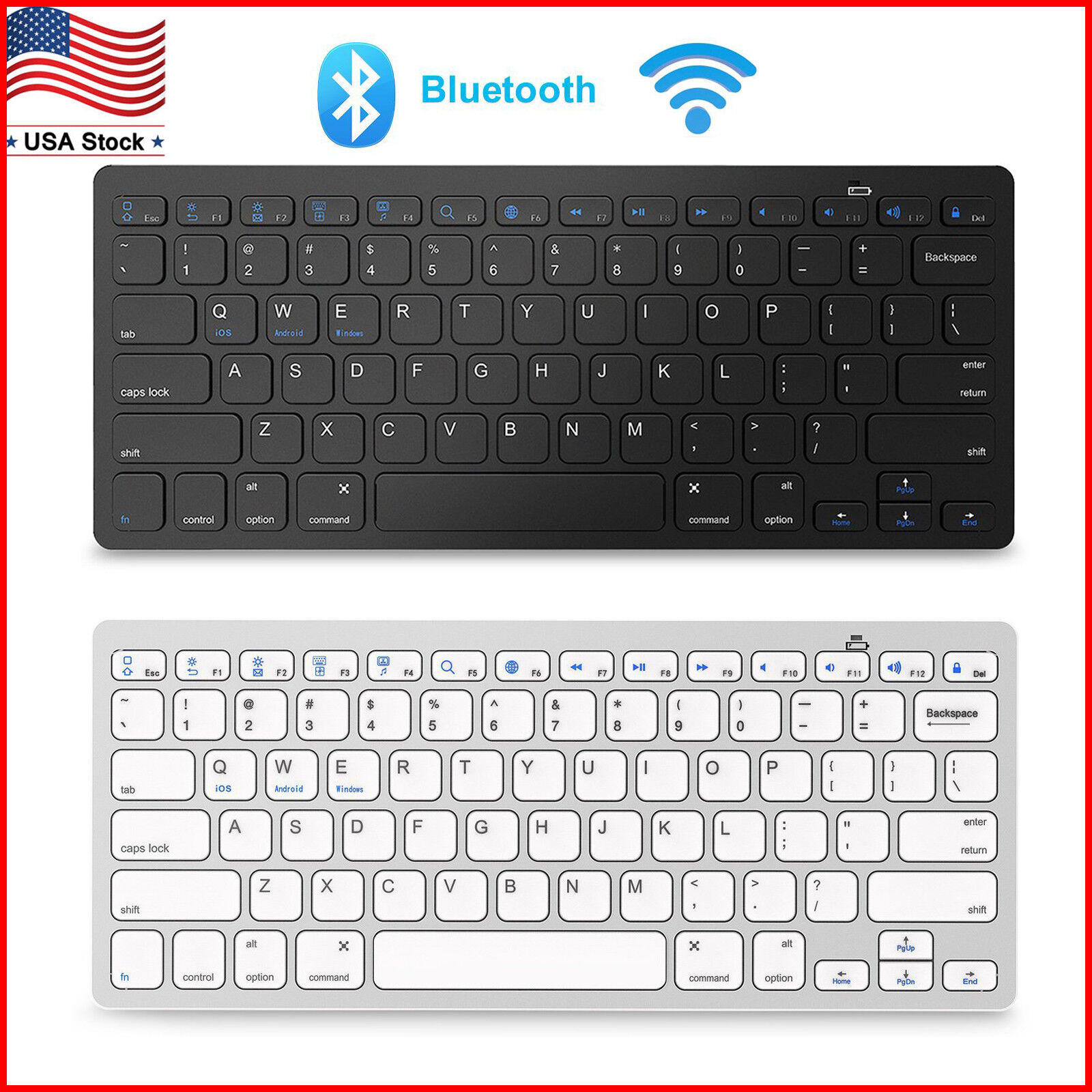 Wireless Bluetooth Keyboard For iOS Android Windows Mac OS PC Tablet Smartphone sunnyshop Does Not Apply