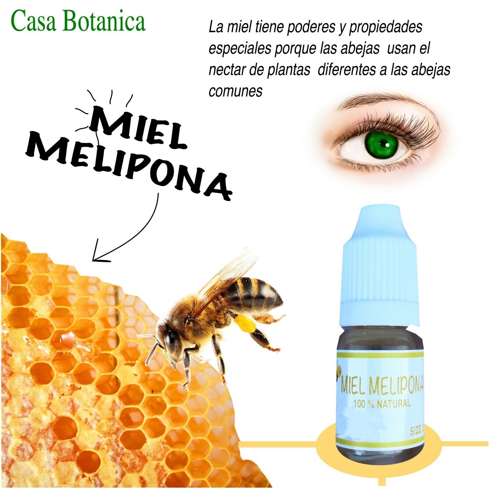 2pcs GOTAS DE MIEL MELIPONA VIRGEN PARA OJOS inflamados  VIRGIN HONEY EYE DROPS  CASA BOTANICA 703205153204