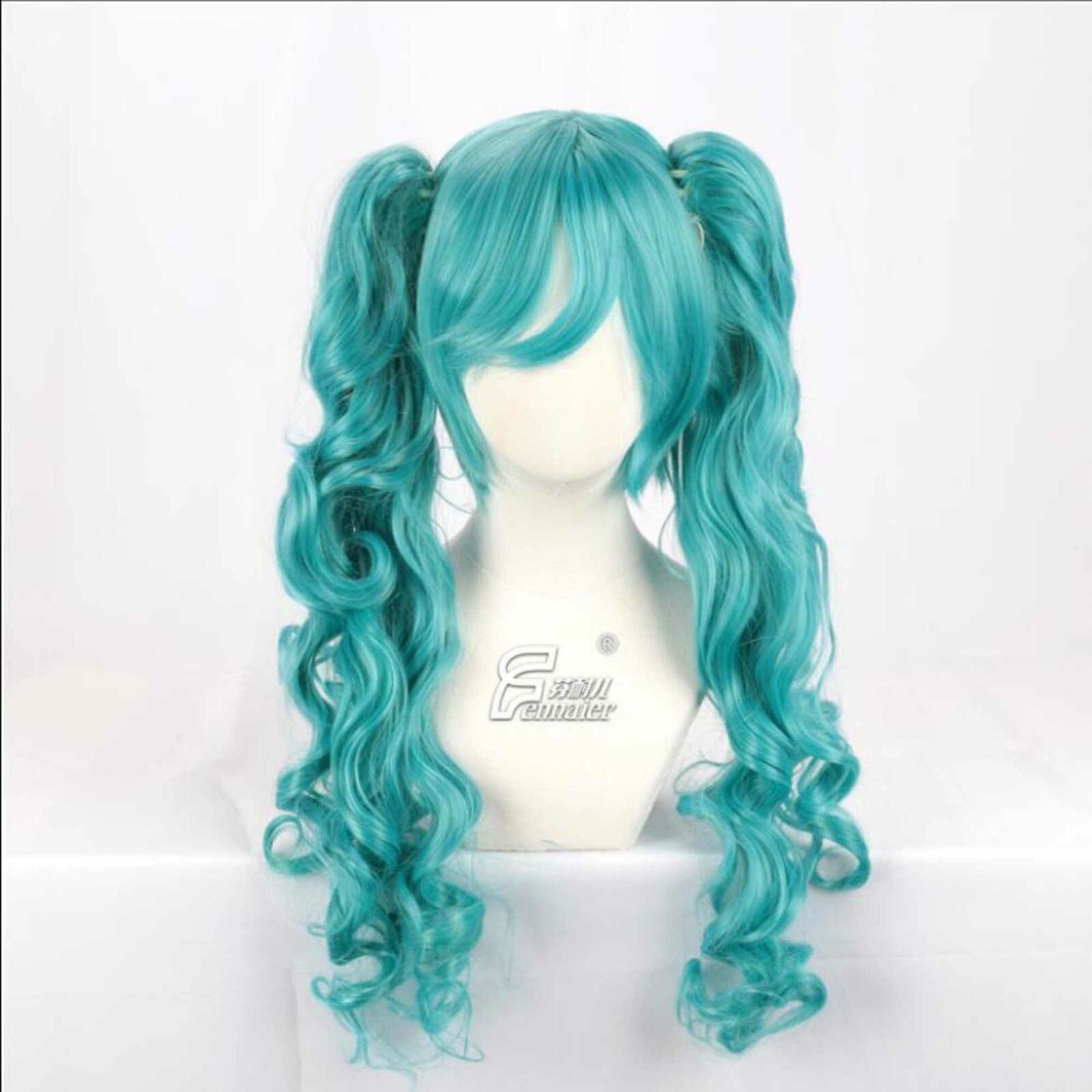 Deep blue girl Long curly hair double ponytail cosplay wig wave Halloween Unbranded 3 - фотография #3