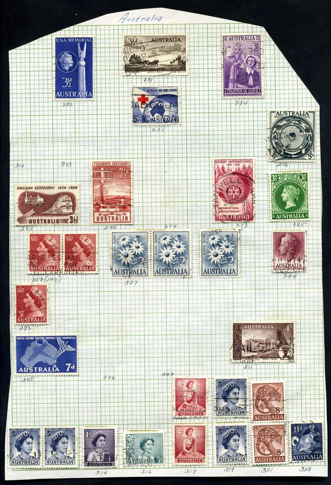 Lot of 198 Early (1949-1984) Australia Collection of Stamps Без бренда - фотография #2